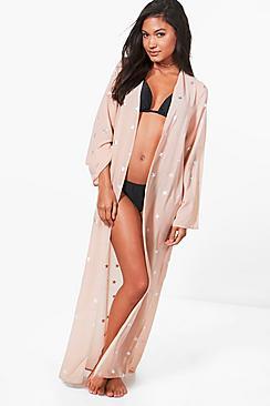 Boohoo Skye Mesh Superstar Maxi Beach Kimono