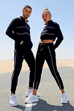 Boohoo Her Half Zip Funnel Neck Crop Tracksuit