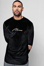 Boohoo Long Sleeve Velour Man Foil Print T-shirt