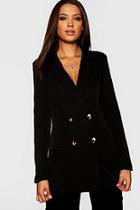 Boohoo Tall Mock Horn Button Double Breasted Blazer