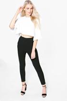 Boohoo Wendy Contrast Trouser & Shell Top Co-ord Black