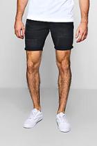 Boohoo Slim Fit Denim Shorts With Patchwork Details