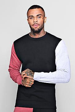 Boohoo Colour Block Jersey Sweater