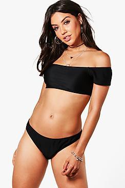 Boohoo Corfu High Leg Bardot Bikini