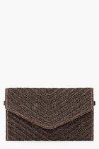 Boohoo Glitter Quilted Clutch And Chain