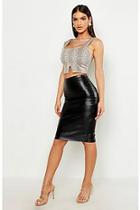 Boohoo Zip Back Pu Skirt