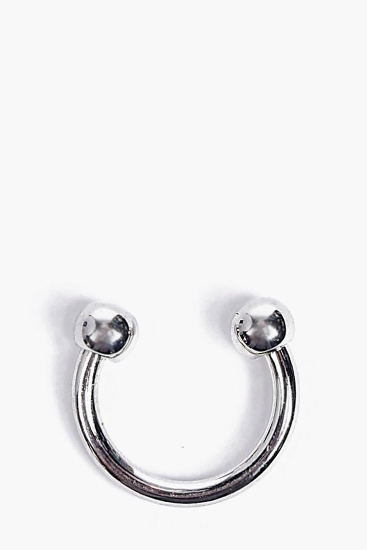 Boohoo Faux Septum Ring Silver