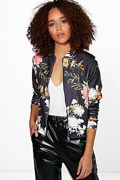 Boohoo Darcy Oriental Floral Bomber