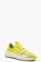 Boohoo Neon Lace Up Knitted Sports Trainers