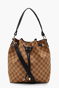 Boohoo Check Duffle Day Bag