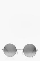 Boohoo Georgina Silver Round Sunglasses Silver