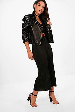 Boohoo Olivia Pleated Wide Leg Culottes