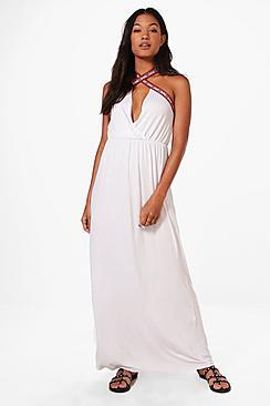 Boohoo Maisy Cross Front Strappy Maxi Dress
