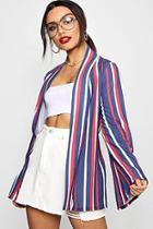 Boohoo Freya Stripe Belted Jacket