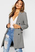 Boohoo Dogtooth Double Breasted Blazer