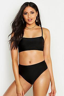 Boohoo Tall Scoop Neck High Waist Bikini
