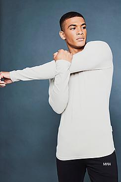 Boohoo Muscle Fit Long Sleeve Tee With Reflective Detail