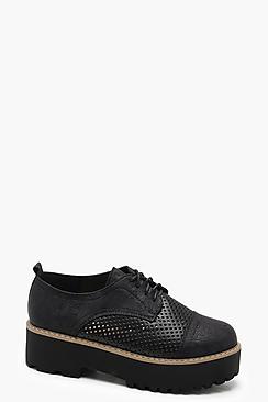 Boohoo Poppy Chunky Platform Lace Up Brogues