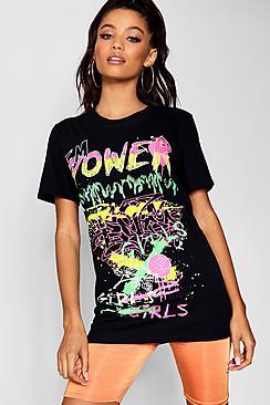 Boohoo Graffiti Print Oversized T-shirt