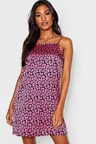 Boohoo Satin Leopard 90's Neck Cami Dress