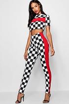 Boohoo Kathie Checkerboard Trouser Co-ord Set