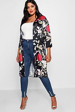 Boohoo Plus Maisie Floral Kimono