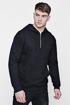 Boohoo Over The Head Hoodie With Zip Placket