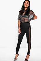 Boohoo Aria Mesh Side Coated Super Stretch Leggings