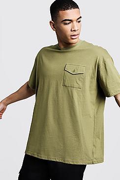 Boohoo Oversized T-shirt With Utility Pocket