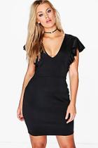 Boohoo Plus Anna Ruffle Front Dress
