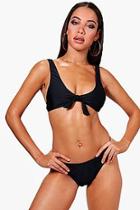 Boohoo Ella Knotted High Leg Bikini