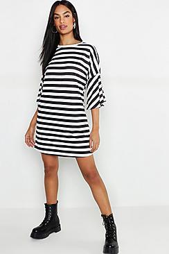 Boohoo Tall Stripe T-shirt Dress