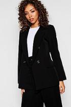 Boohoo Double Breasted Horn Button Blazer