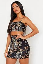 Boohoo Chain Print Strappy Top & Mini Skirt Co-ord