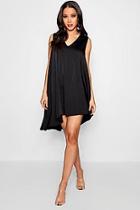 Boohoo Daphne Plunge Asymmetric Swing Dress