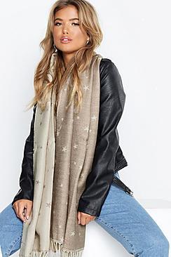 Boohoo Chunky Reversible Star Scarf