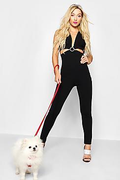 Boohoo Paris Hilton Diamante Buckle Jumpsuit
