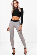 Boohoo Basic Contrast Waist Band Leggings