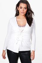 Boohoo Plus Natalie Corset Detail Blazer
