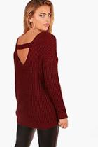 Boohoo Lucy Strap Back Chunky Knit Jumper