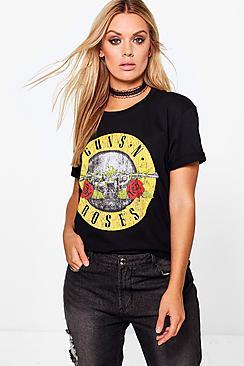 Boohoo Plus Amelia Guns N Roses Slogan T-shirt
