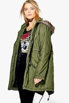 Boohoo Plus Louisa Parka With Faux Fur Hood