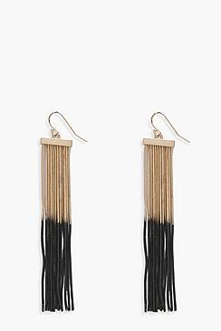 Boohoo Katie Ombre Chain Tassel Earrings