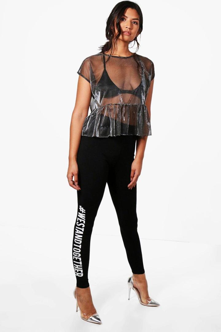 Boohoo Charity We Stand Together Leggings Black
