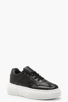 Boohoo Chunky Sole Lace Up Sneakers