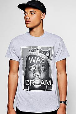 Boohoo Grey Biggie Dream Licence T-shirt