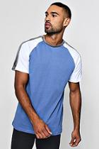 Boohoo Contrast Raglan T-shirt With Velour Panels