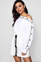 Boohoo Heidi Diagonal Popper Sweatshirt