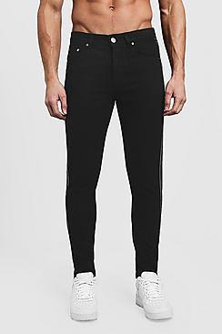 Boohoo Skinny Fit Rigid Jeans With Side Tape