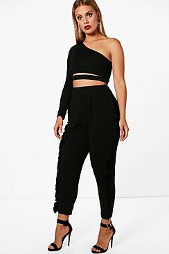 Boohoo Plus Frill Detail Trouser